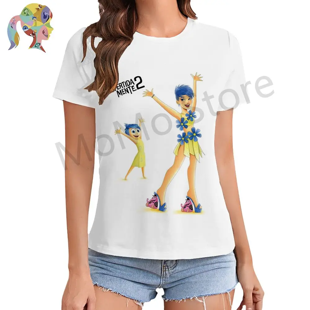 Camiseta con estampado 3D de Disney para mujer, Top de XS-3XL con cuello redondo, ropa de calle Y2k de ocio, camiseta de manga corta Kawaii 2024