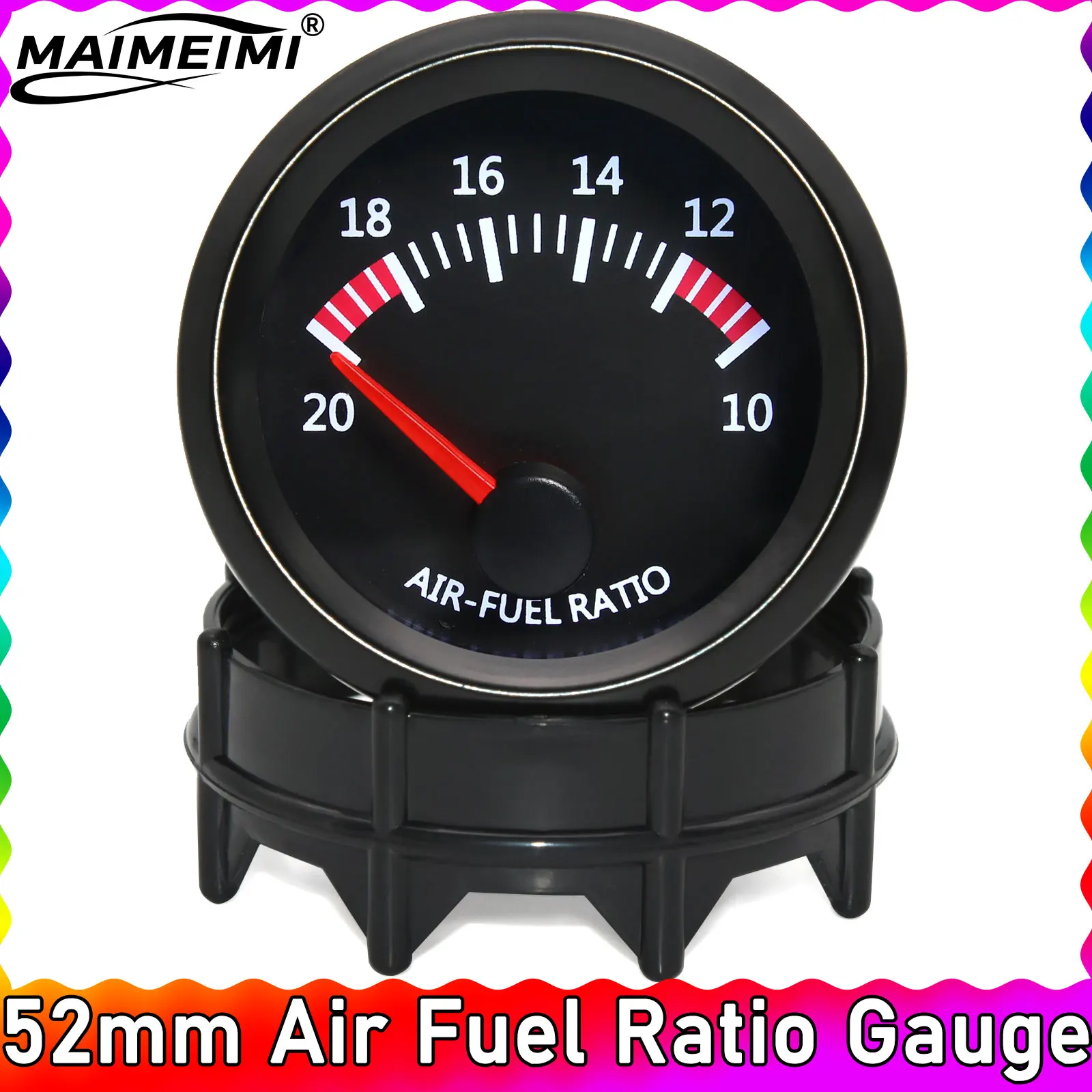 

52mm Air Fuel Ratio Gauge Narrowband Racing Meter 2Inch Car Turbo Boost Pressure Gauge Kit Vacuum White LED Backlight 12V