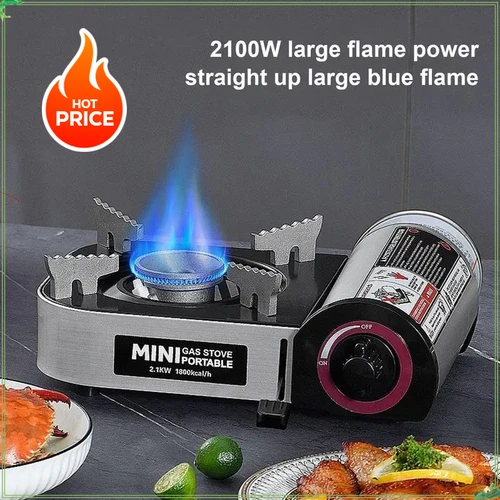 Estufa de casete para uso exterior y doméstico, mini, portátil, adecuada para olla caliente, camping y barbacoa al aire libre