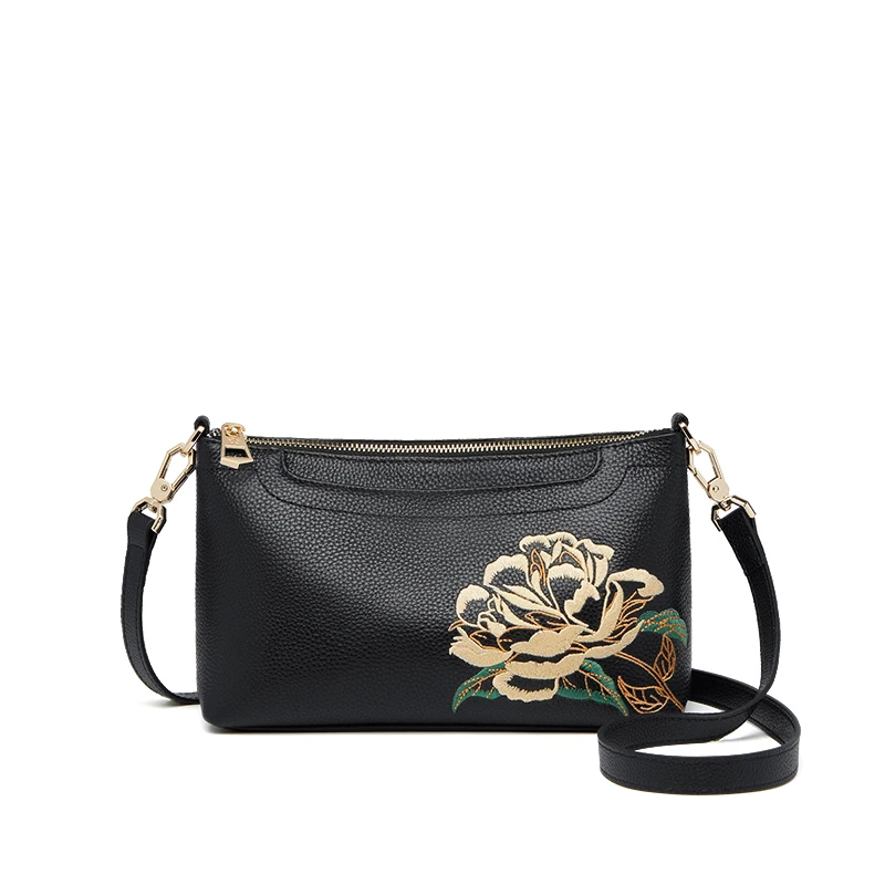 2026 New ZOOLER New Women Real Leather Crossbody Bag Handmade Women Shoulder Messenger Bag Embroidered Fashion Top Purses#YC609
