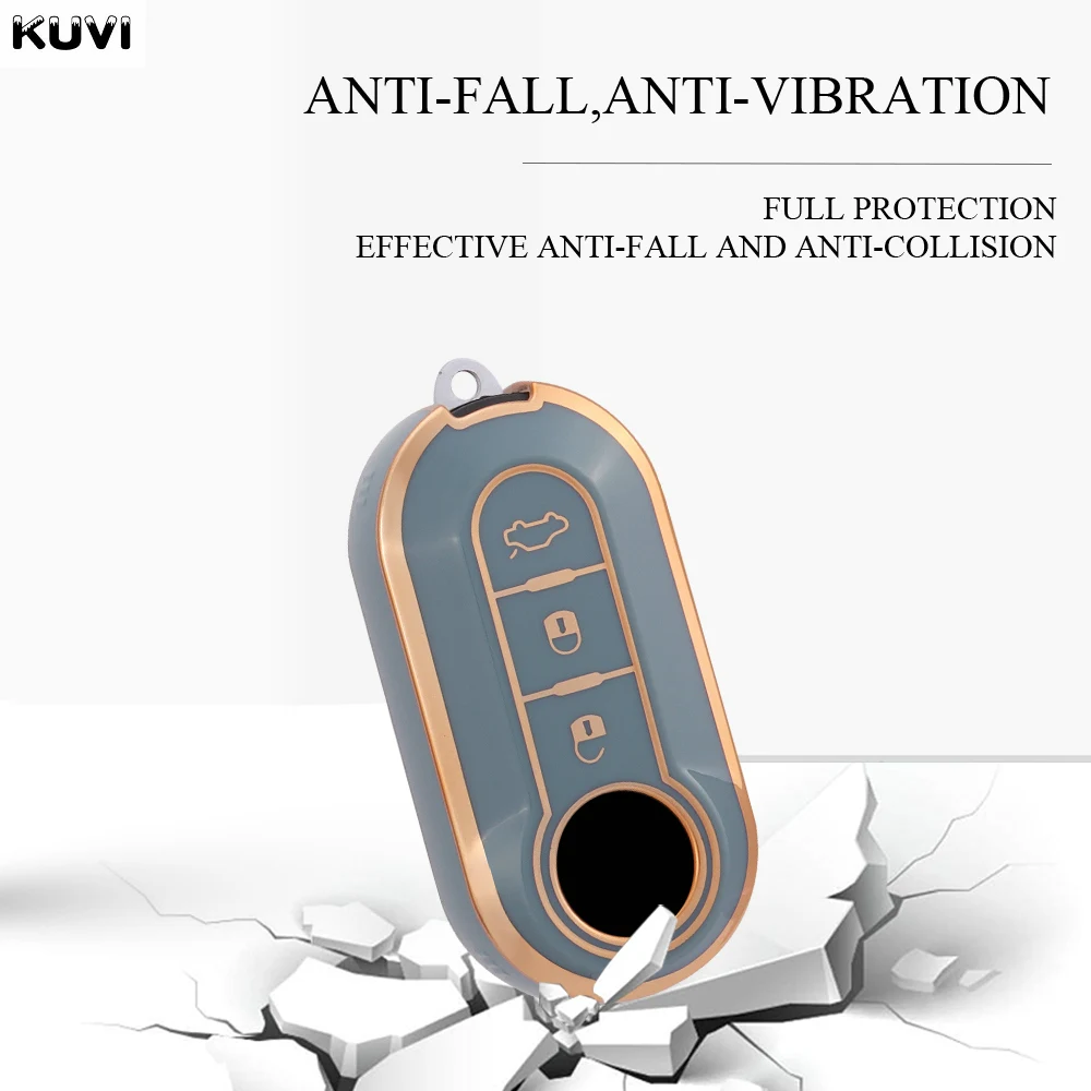 New TPU Car Flip Key Case Cover Shell For FIAT 500 Ducato Punto Panda Lancia Musa For Citroen Jumper Peugeot Boxer Accessories