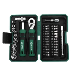 Sata Car Repair Socket Wrench Set 6.3mm Full Set Tool Universal Key Spanner Ratchet Socket Spanner batch Head Accessories