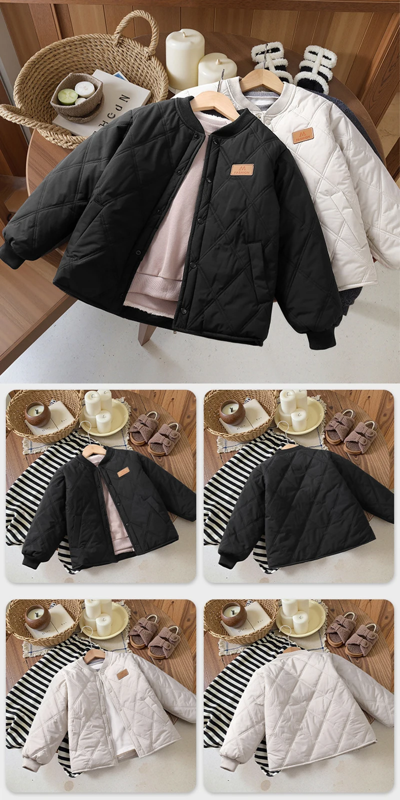 Neue Herbst-Winter-Jacke für Teenager-Jungen, einfarbig, dick, mit Samtfutter, warmer Mantel für 5-14 Jahre, Kinder-Oberbekleidung. – Detail 11