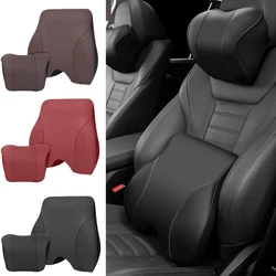 Car Headrest Neck Cushion For BMW 5 Series G30 G60 G20 G32 F10 X3 G01 X5 G05 PU Leather Lumbar Support Waist Pillow Accessories
