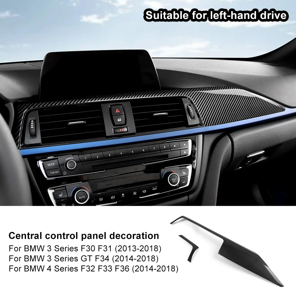 For BMW 3 4 Series F30 F31 F32 F33 F36 3GT F34 2013-2018 Car Center Console Panel Dashboard Protective Cover Carbon Fiber Trim