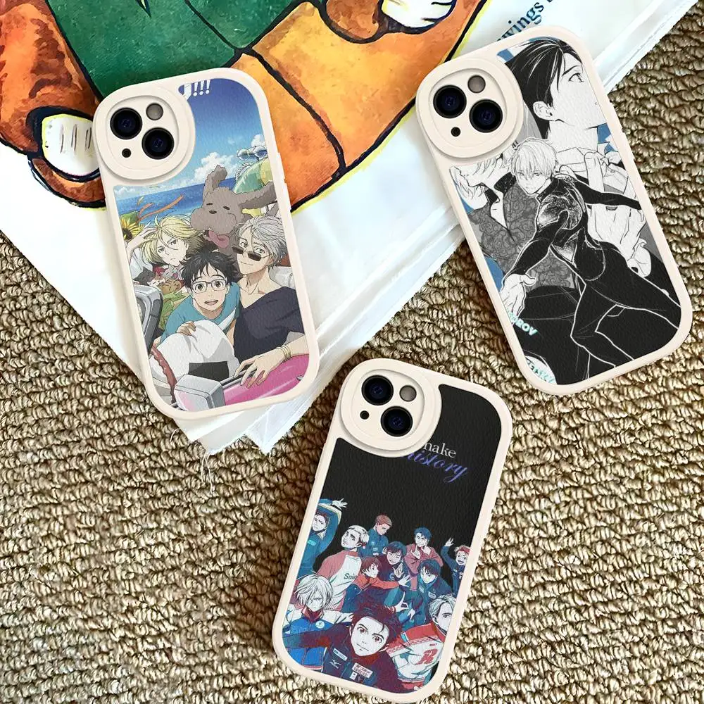 

Sports Anime YURI On ICE BL Phone Cover For IPhone 11 12 13 14 15 16 Pro Max Mini Plus Soft Leather Case
