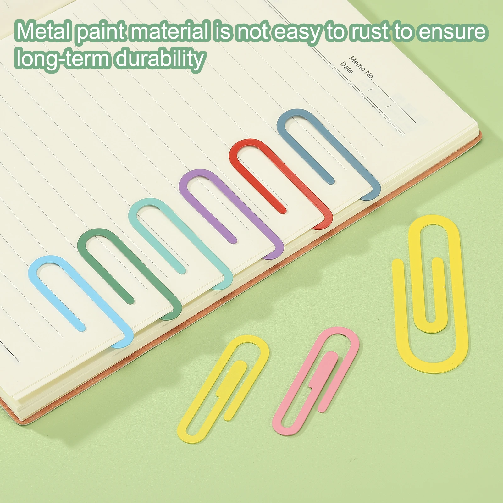 8Pcs Paper Clip Bookmarks Metal Book Marks Page Markers Gift for Book Reading Notebook Document Office Teacher Reader Multicolor