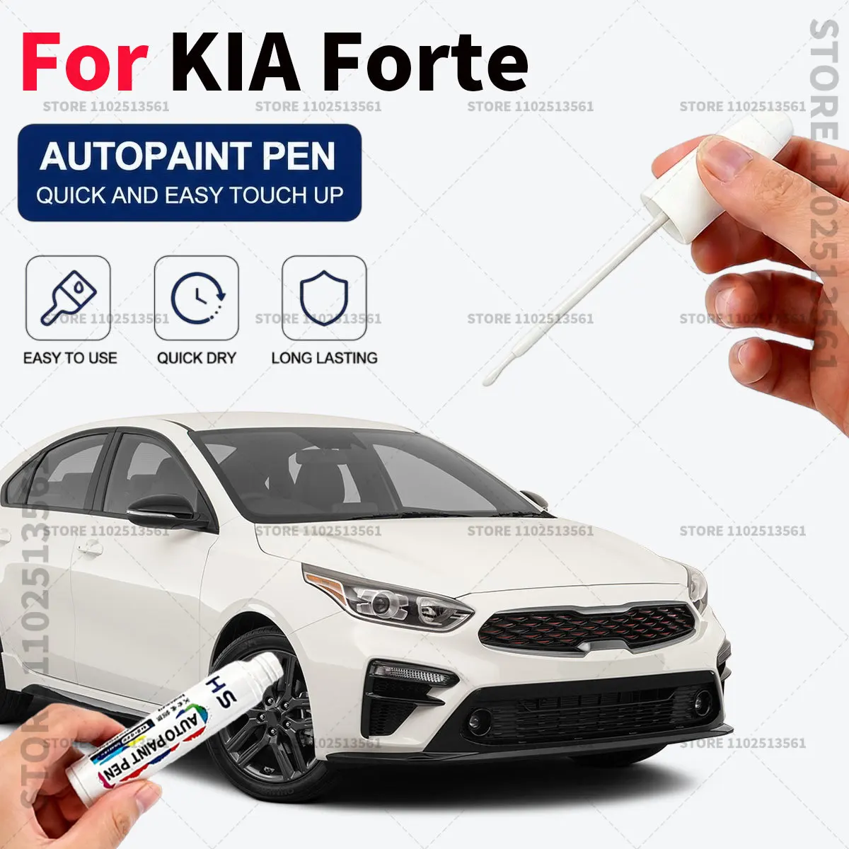 Automotive Touch Up Paint Pen Car Paint Scratch Remover Quick Dry Repair Brush for Vehicle Paint For Kia Forte White Black Blue