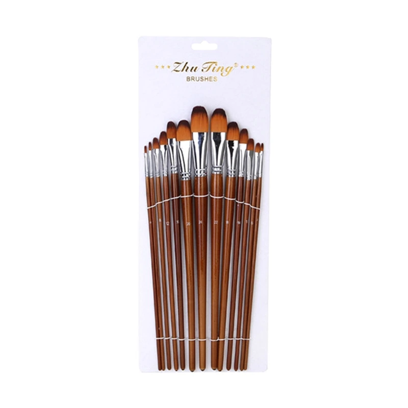 13Pcs Paint Brushes for Acrylic Painting Art Brush Drawing and Art Supplies Watercolor Nylon Hair Brushes for Kids 594A