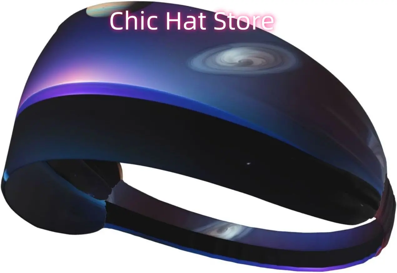 

Cosmic Saturn Elastic Exercise Headband, Fitness Exercise Yoga Cycling Headband, Outdoor Sports Elastic Sweat-Absorbing Headband