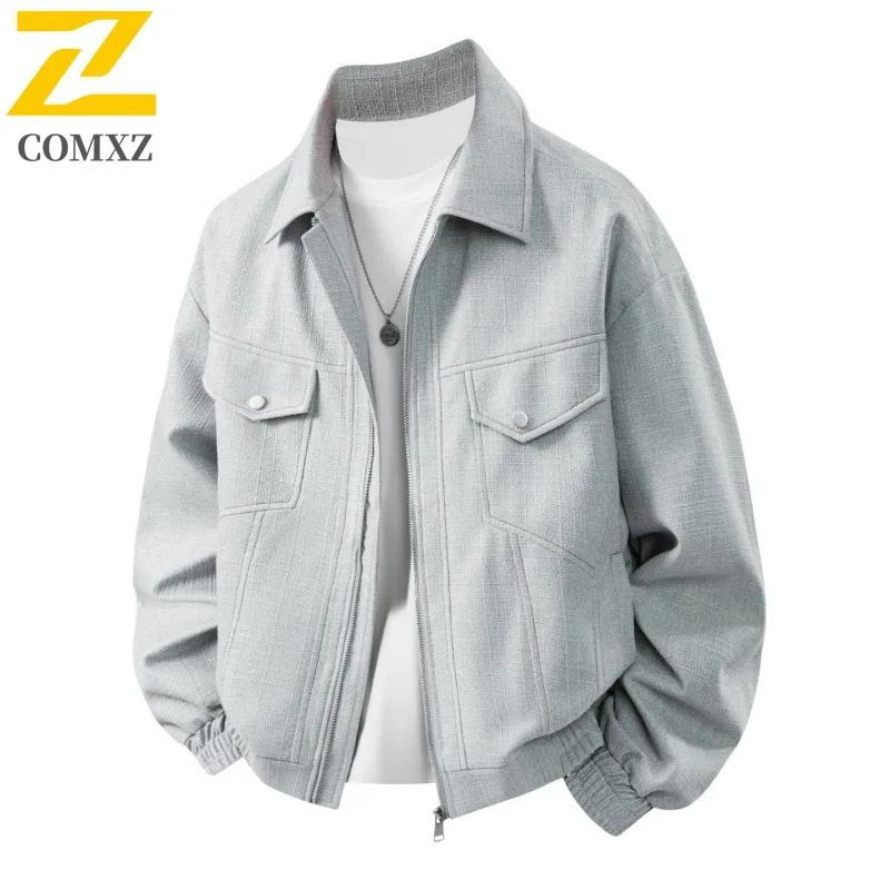 COMXZ Premium Men Jacket Korean Style Fashion Lightweight Coat Casual Daily Style Windproof Spring Autumn Garment windbreaker