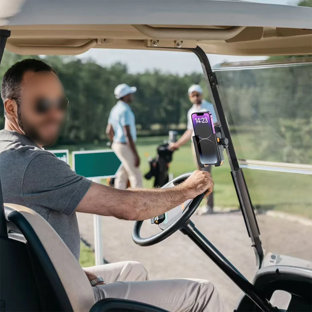 Portable Golf Cart Phone Holder With 360° Rotation Strong Magnet Car Mount Phone Stand For Gym Treadmill Mobile Phone Accessory