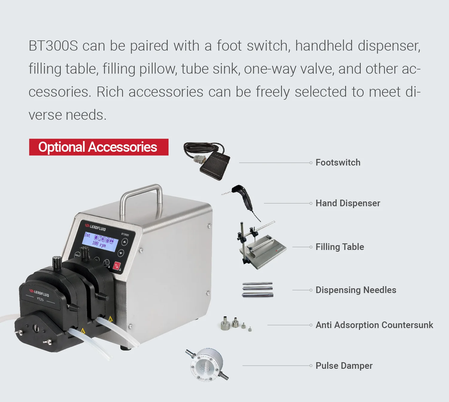 

BT300S double channel chemical metering pump strong shell peristaltic pump