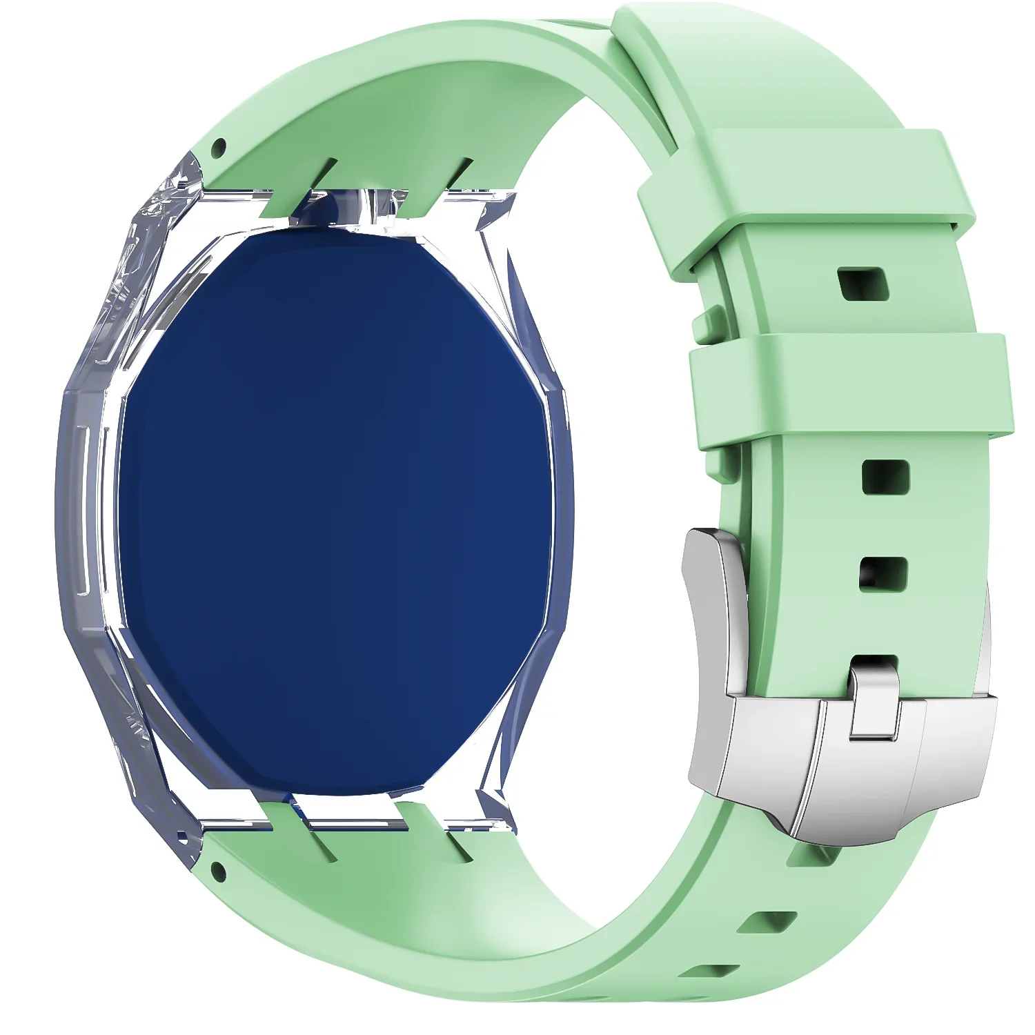 Transparentes Gehäuse + Modifikationsset mit Flüssigsilikonarmband für Swatch X AP Royal Pop Uhrenarmband Swatch X AP Royal Pop Correa – Detail 25
