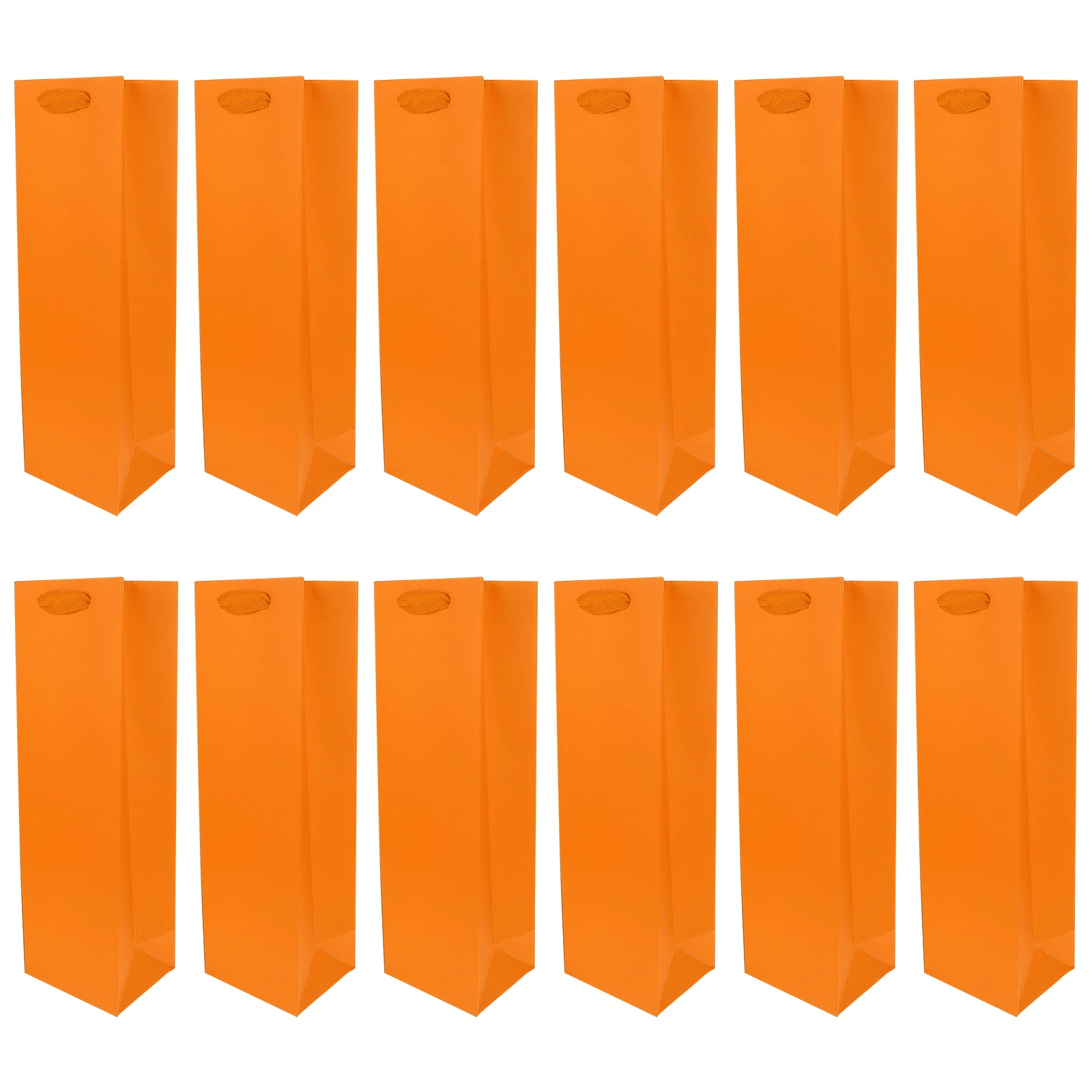 

12 Pcs Gift Bags High Quality Paper Portable Storage Beer Carrying Bags Orange Thick Dust Proof Moisture
