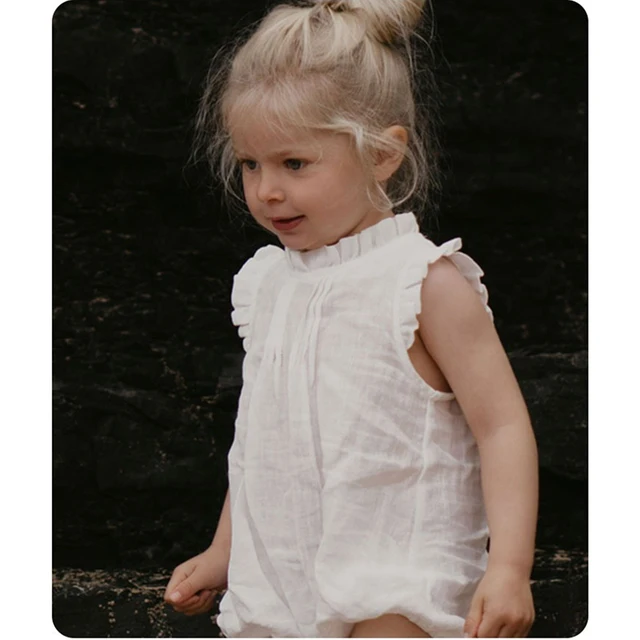Vintage Linen Cotton Baby Girls Romper Summer Ruffles Lace Infant Bodysuit for Toddler Girls Clothing Children Overalls Outfits 2 Vintage Linen Cotton Baby Girls Romper Summer Ruffles Lace Infant Bodysuit for Toddler Girls Clothing Children Overalls Outfits 2
