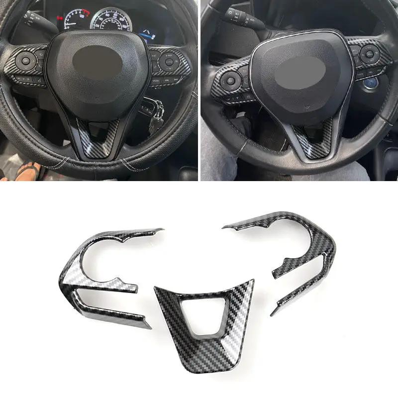 

Аксессуары для салона автомобиля для Toyota Corolla 2019 2020 2021 Avalon RAV4 RAV 4 2020, кнопка на руль, рамка, наклейка, отделка