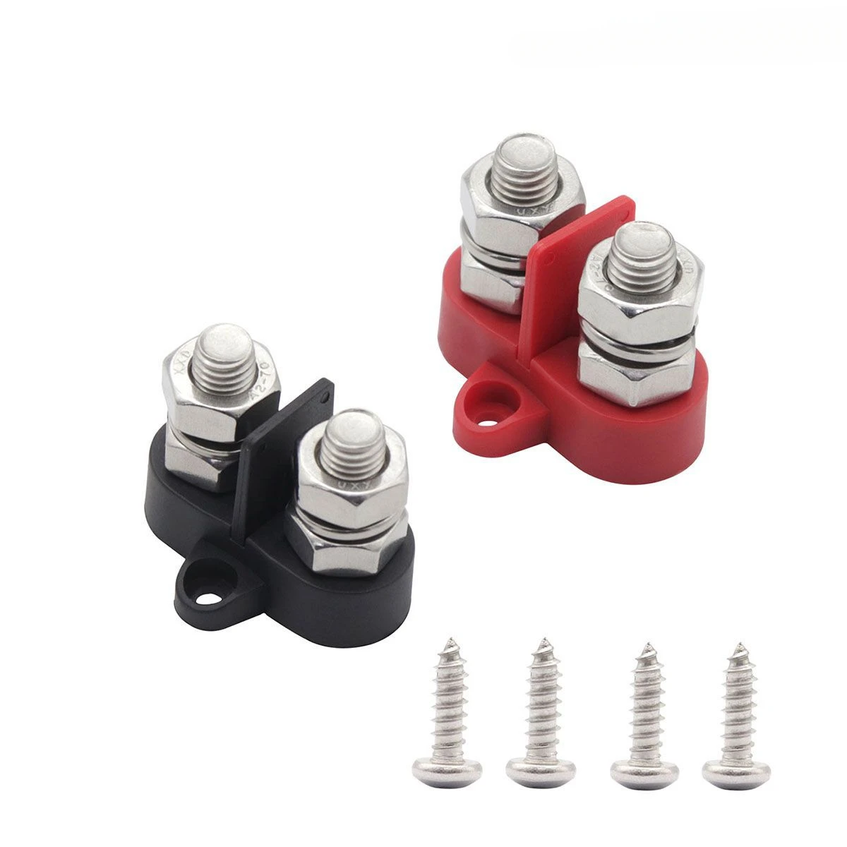 

Dual Heavy Duty Terminal Blocks M8/m10 Stud Separation Fixed Wire Connector with Baffle RV Yacht