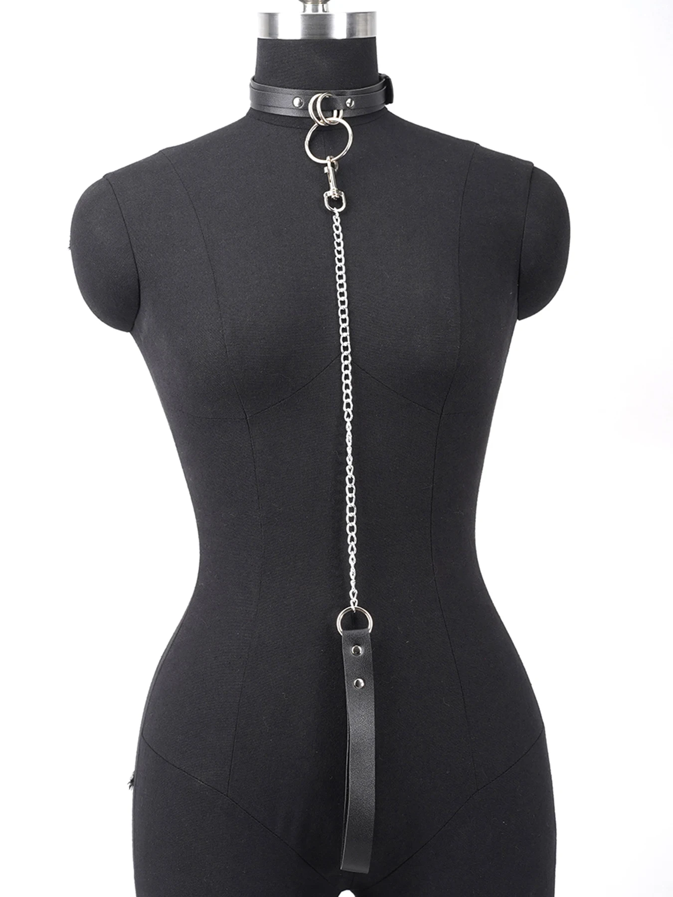 Women's Sexy PU Collar with Leash Chain Choker Detachable Comfortable and Form-fitting, Perfect for Parties
