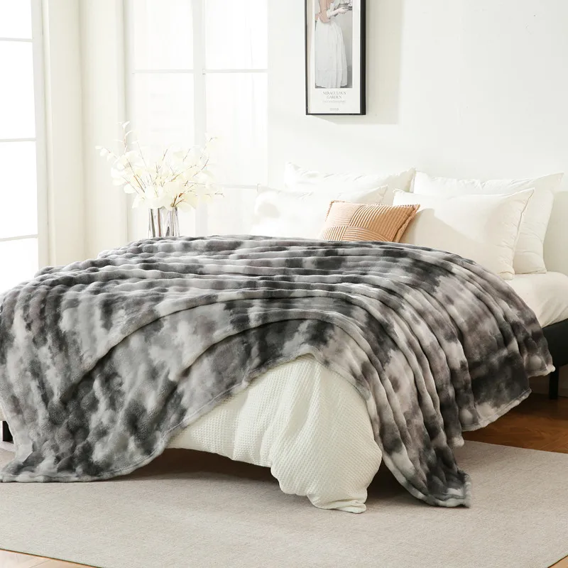 Tie-dye Pattern Fashion Sofa Throw Blanket Soft Comfortable Flannel Blanket Winter Warm Bedding Bed Sheet Bedspread