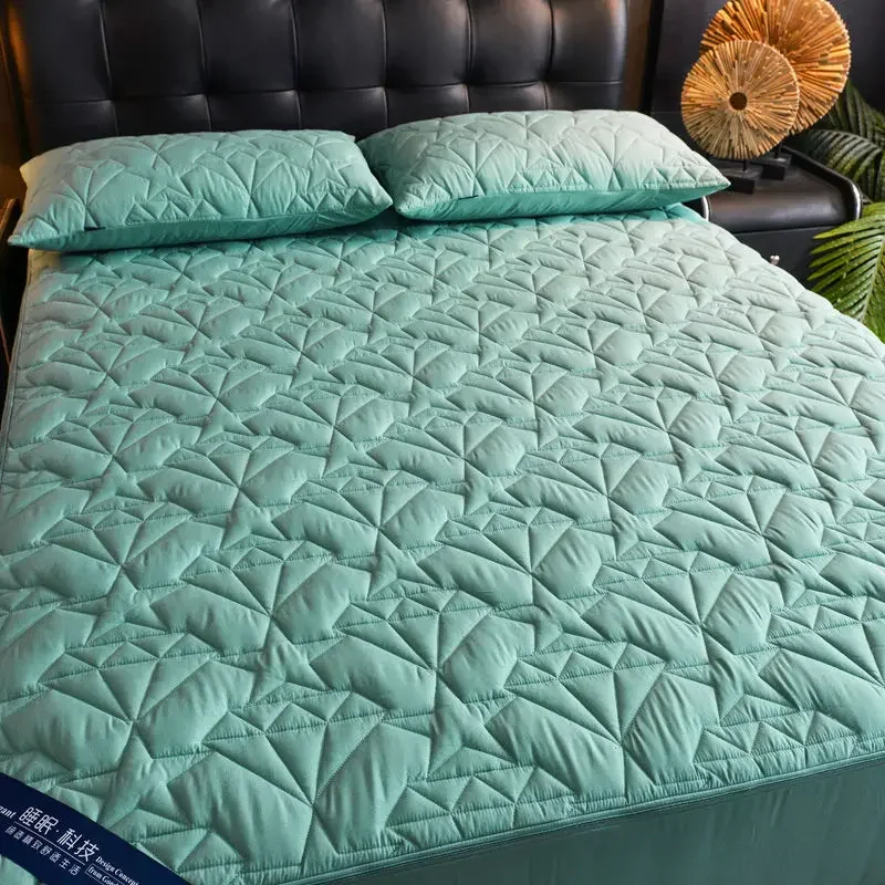 Six Sided Thickened Bedspread Cotton Padded Full Coverage Plush Full Queen King Size Bed Mattress Cover with Four Zippers