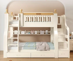 Solid wood bunk beds, bunk beds, high and low  small apartment, all solid wood bunk