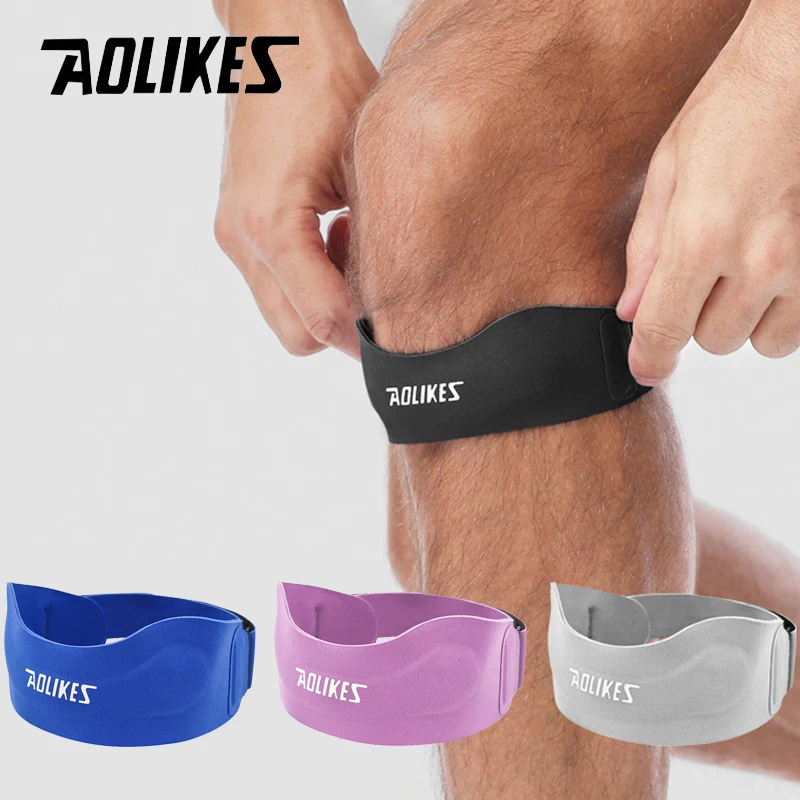 AOLIKES 1PCS New Silicone Patellar Tendon Support Strap,Knee Brace for Women & Men,Patella Band Support for Running Basketball