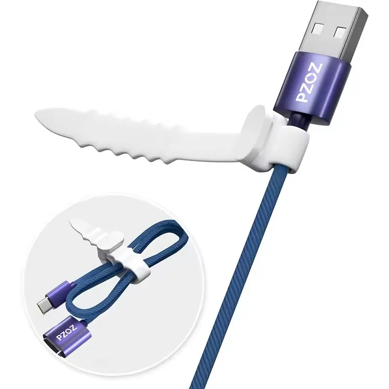 5pcs/set Cable Ties Silicone Cable Organizer Elastic Strap Home Charging USB Data Cord Earphpnes Management Reusable Wire Winder