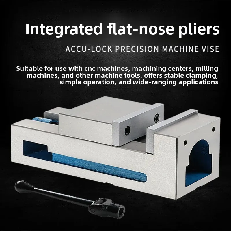4-6 Inch Precision CNC Milling Vise, Fixed Angle Smooth Jaw Integrated Machine Vise for Heavy Duty Machining