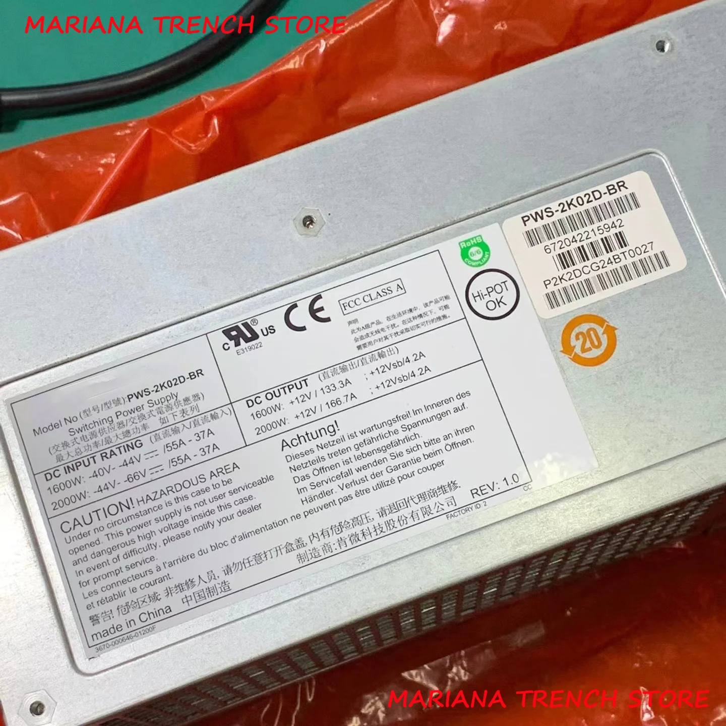 PWS-2K02D-BR for Supermicro 2000W Switching Power Supply