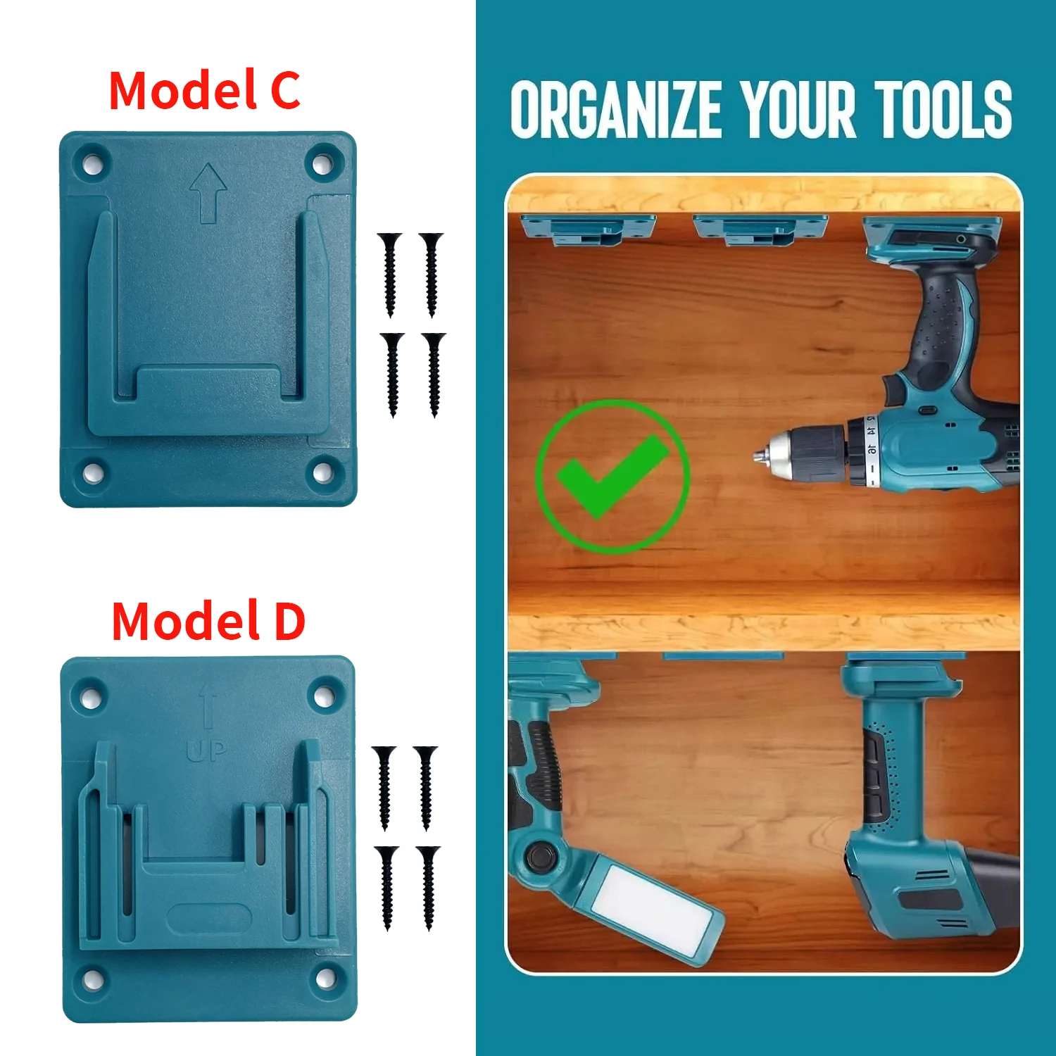 5PCS Battery Holder for Makita 18V Li-ion Battery Tools Machine Holder Storage Rack Wall Mount for BL1860 BL1850(No Battery)