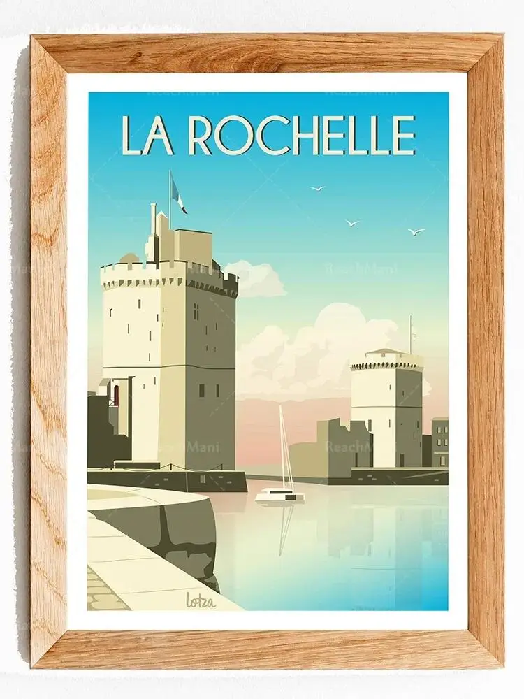 Pyrenees, La Rochelle, Charente-Maritimes, Travel Poster Royan - Ideal Beach Decor, Canvas Painting Poster for Home Decor