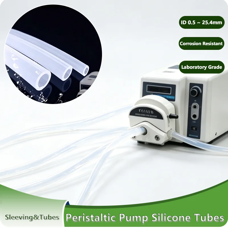 1~10m ID 0.5~ 25.4mm Corrosion Resistant Flexible Nontoxic Laboratory Hose Food Grade Silicone Peristaltic Pump Tube Transparent