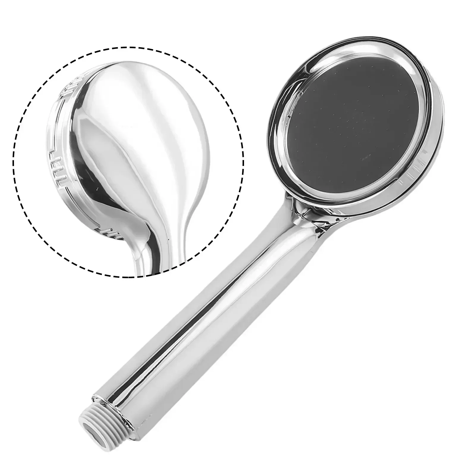 Advanced Internal Structure Silver Handheld Shower Head Provides Strong Pressure and Large Flow Even in Low Flow
