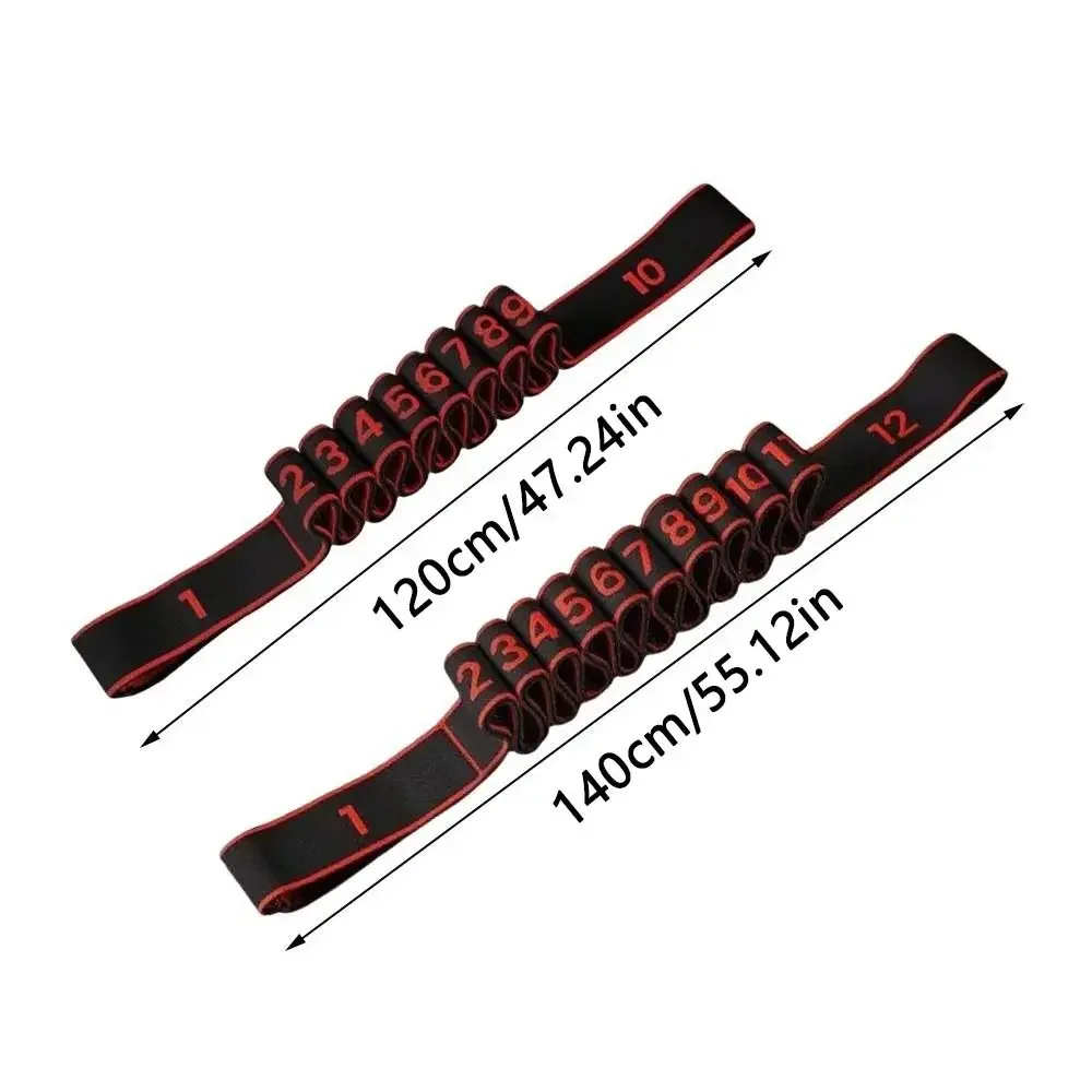 Multi-functional Elastic Yoga Stretching Belt 10/12 Grid Digital Dance Stretch Band Adjustable Resistance Band Adult Unisex