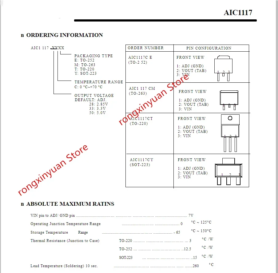 10 قطعة سوت-223 AIC1117-33CY AIC1117-33PY AIC1117-18CY AIC1117-18PY AIC1117 AIC1117-50CY AIC1117-50PY AIC1117CY AIC1117PY جديد