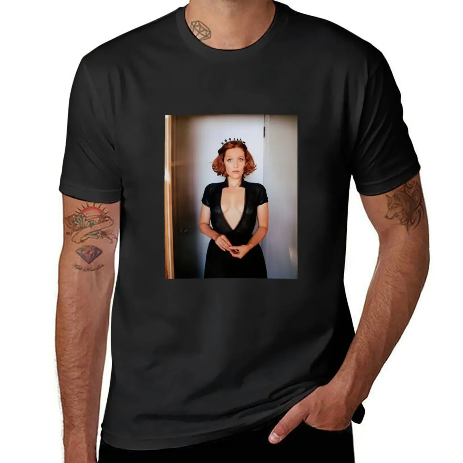 

Gillian Anderson T-Shirt gifts for boyfriend tops boys animal print mens t shirt