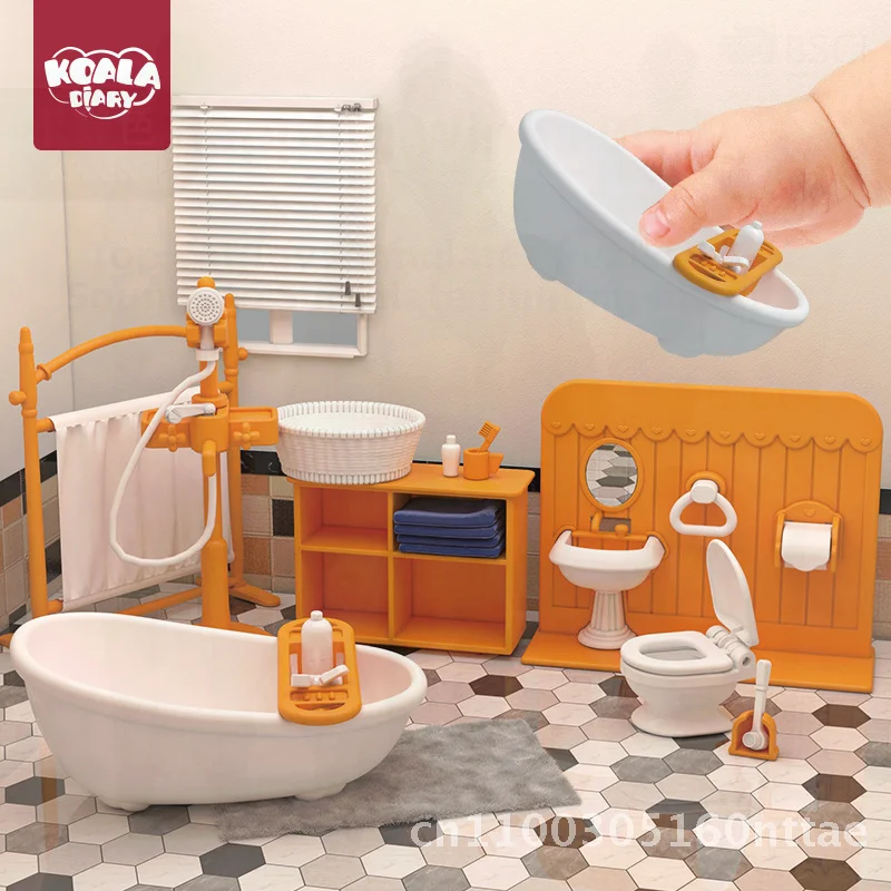 ألعاب منزلية صغيرة للمطبخ للأطفال مع ملحقات نموذج محاكاة بيت الدمى DIY مجموعة أثاث مصغر لمذكرات كوالا