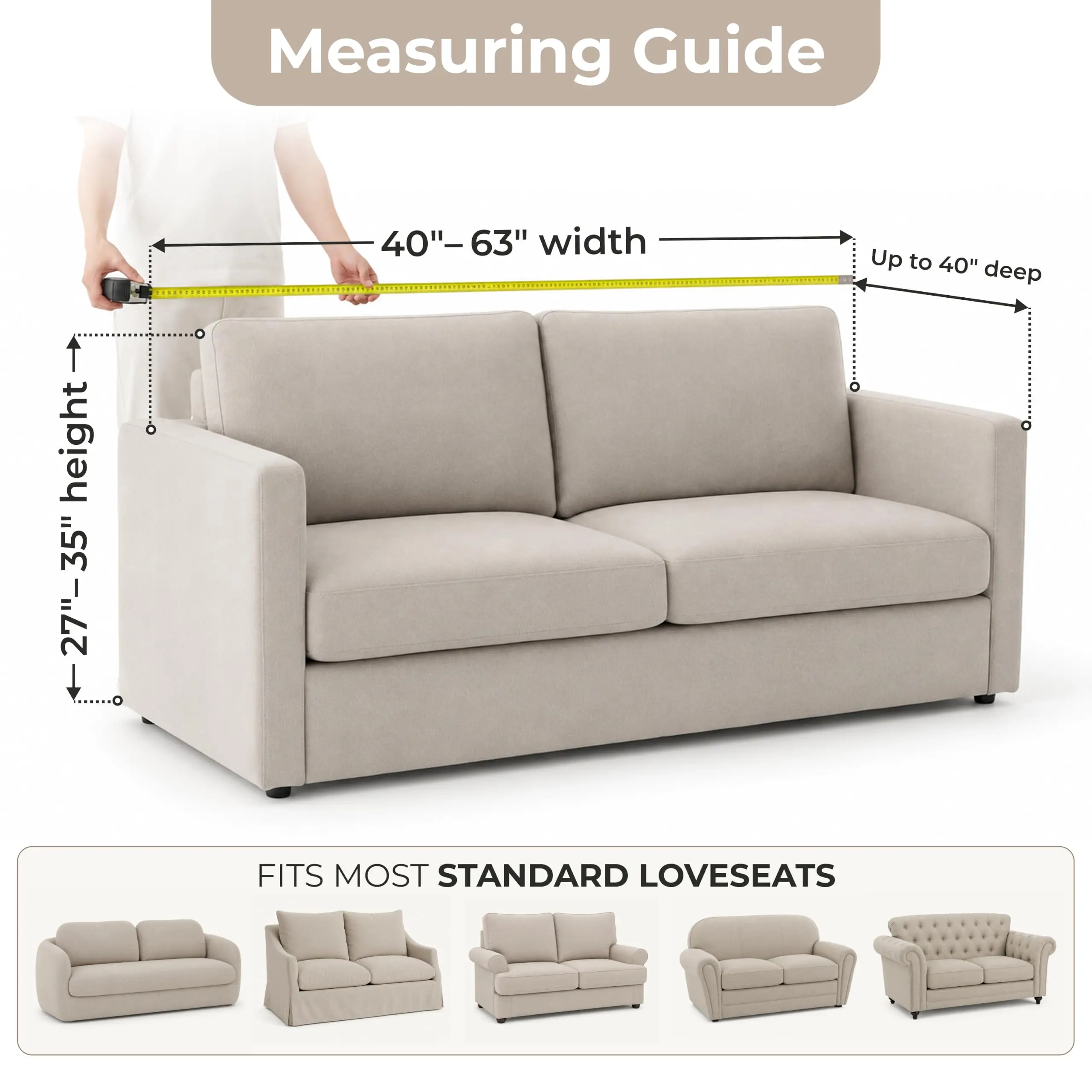 Stretch Sofa Slipcovers – Soft Elastic Fabric Couch Cover for Armchair Loveseat 3-Seater & 4-Seater Sofa Cover