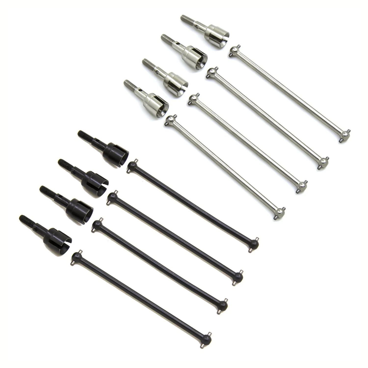 

AA84 4Pcs Steel Dogbone Drive Shaft & Wheel Axle Replacement 08029 02033 for HSP 94111 94108 94170 1/10 RC Car Parts,Black