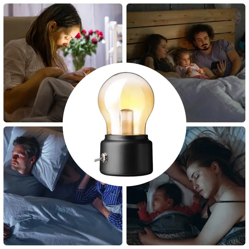 Night Table Lamp Bedside Vintage USB Bulb Lamp Bedroom Lights Novelty Lighting Bulb For Cafe Living Room Children's Room Bedroom