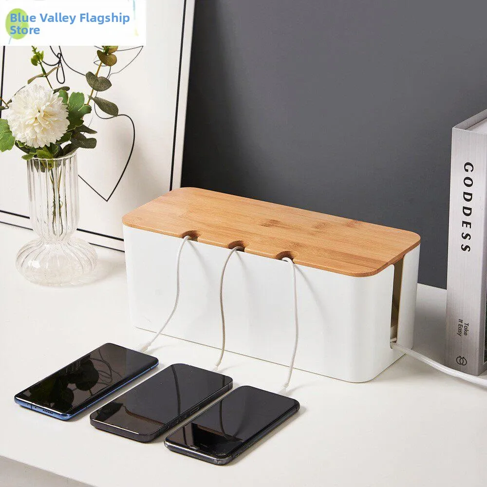 

Cable Management Box Computer Charger Power Strip Organizer Desktop Socket Organizer Household Essential Plastic Material