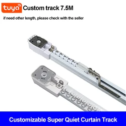 7.5M long Customizable Super Quiet CurtainTrack For dooya motor T10/DT82 Tuya wifi Zigbee motor Electric Curtain rails system