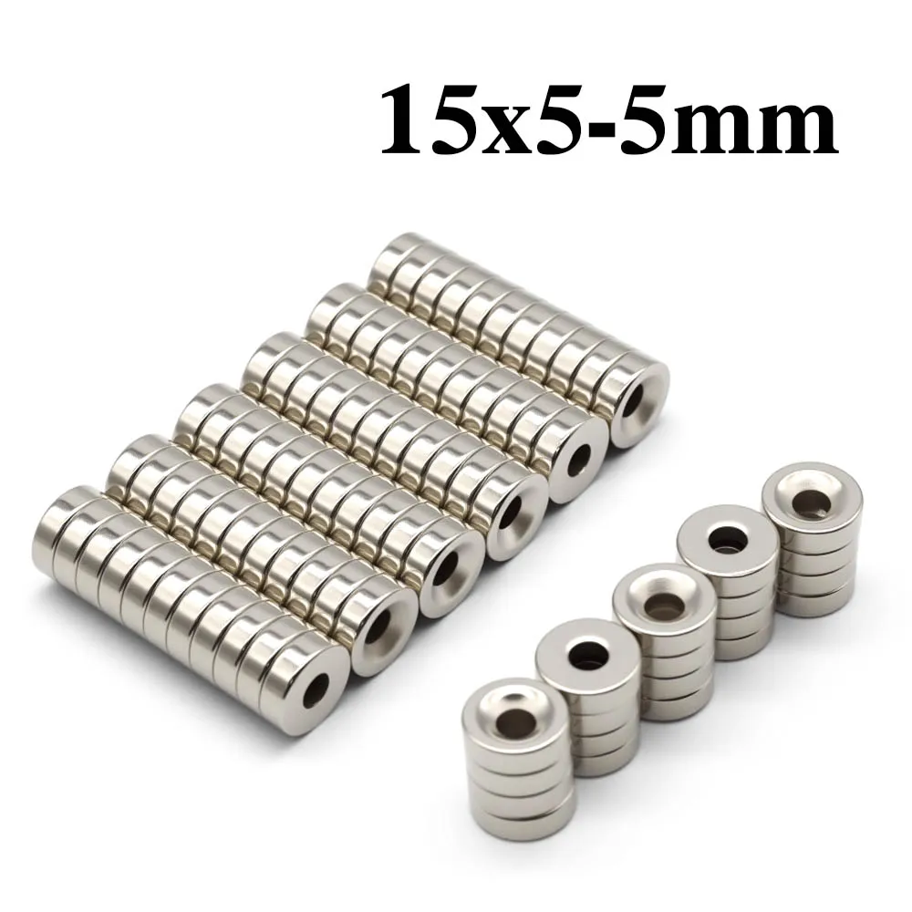 

15x5-5mm Super Powerful Round With Holes Magnet Neodymium Magnet NdfeB N35 Strong Permanent Magnetic imanes Refrigerator Magnet