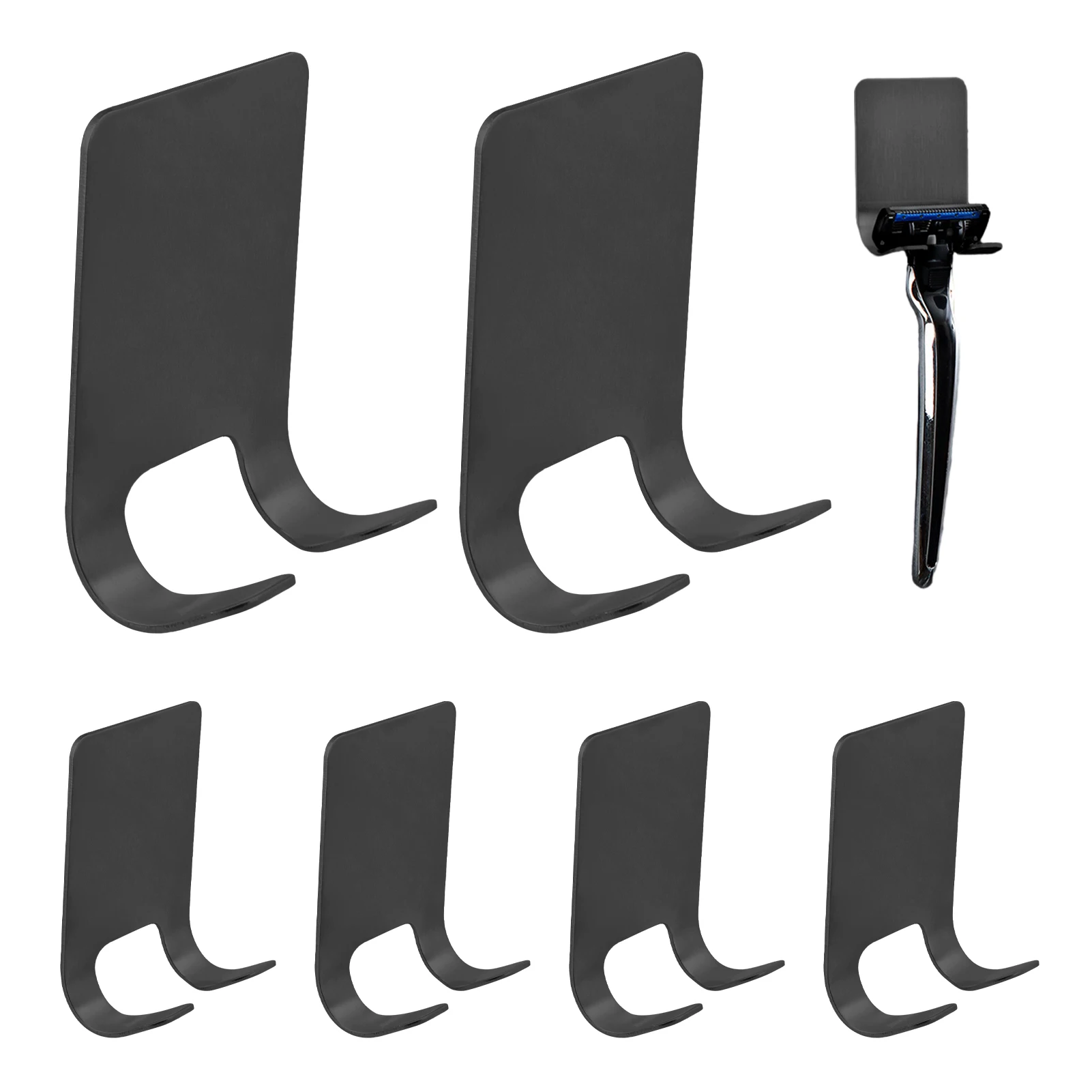 6 ชิ้น Home Hotel Wall Mount ตะขอเก็บสแตนเลสกันน้ําห้องน้ําแขวน Heavy Duty สําหรับผู้ถือมีดโกน