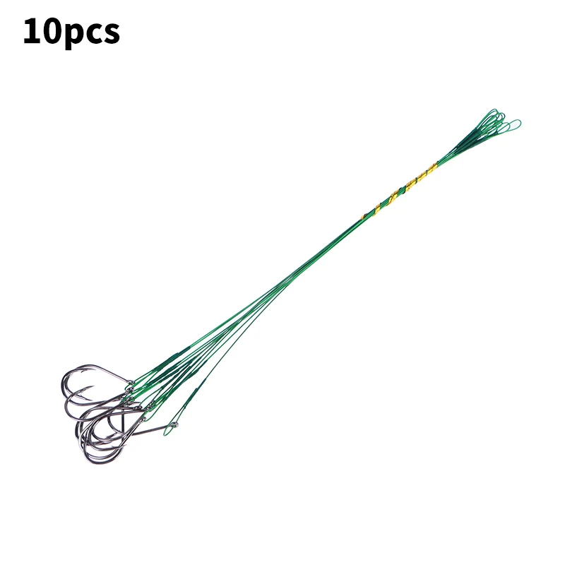 

10Pcs/Pack Steel Wire Hooks For Sea 200mm Anti-bite Wire Leader 15# Fishhook Fishing Accessories