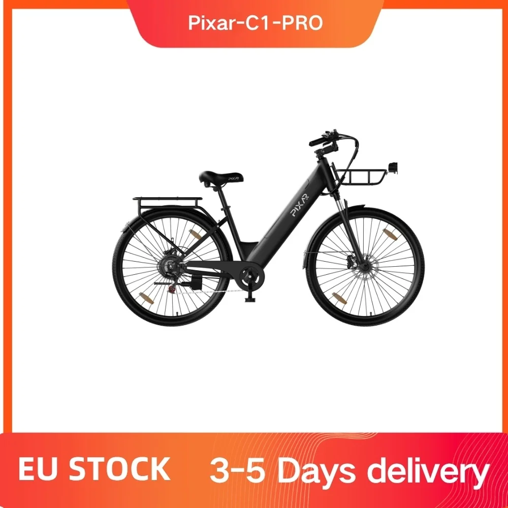 Pixar C1-Pro Elektrische Fiets voor Volwassenen 250W Motor 36V18AH Batterij 25Km/u Max Snelheid 150Km Bereik 27,5 Inch Band Schokdemper