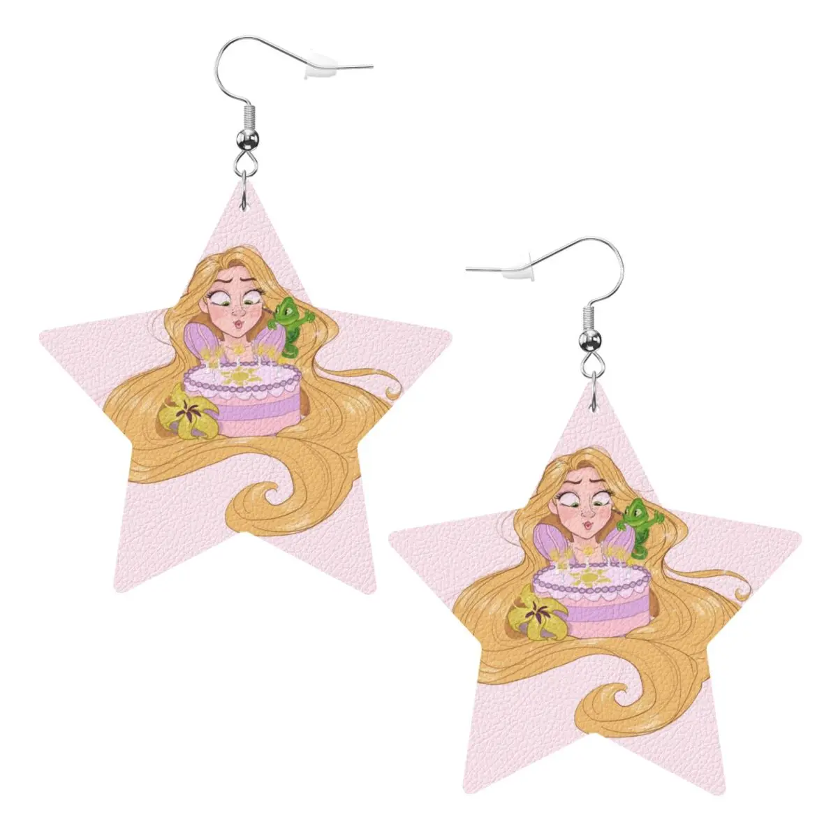 

Custom Princess Tangled Leather Teardrop Earrings for Women Leather Earrings Fashion Cartoon Lightweight for Parties Holidays