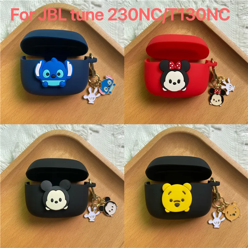 Cartoon Earphone Case Cover For JBL Tune 230NC / T130NC TWS Silicone Wireless Bluetooth Earbuds Charging Box Protective Shell