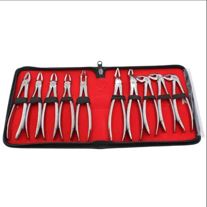 

7/10Pcs Dental Extraction Plier Forceps for Adult Children Dentist Surgical Teeth Extracting Curved Root Lift Elevator Oral Tool